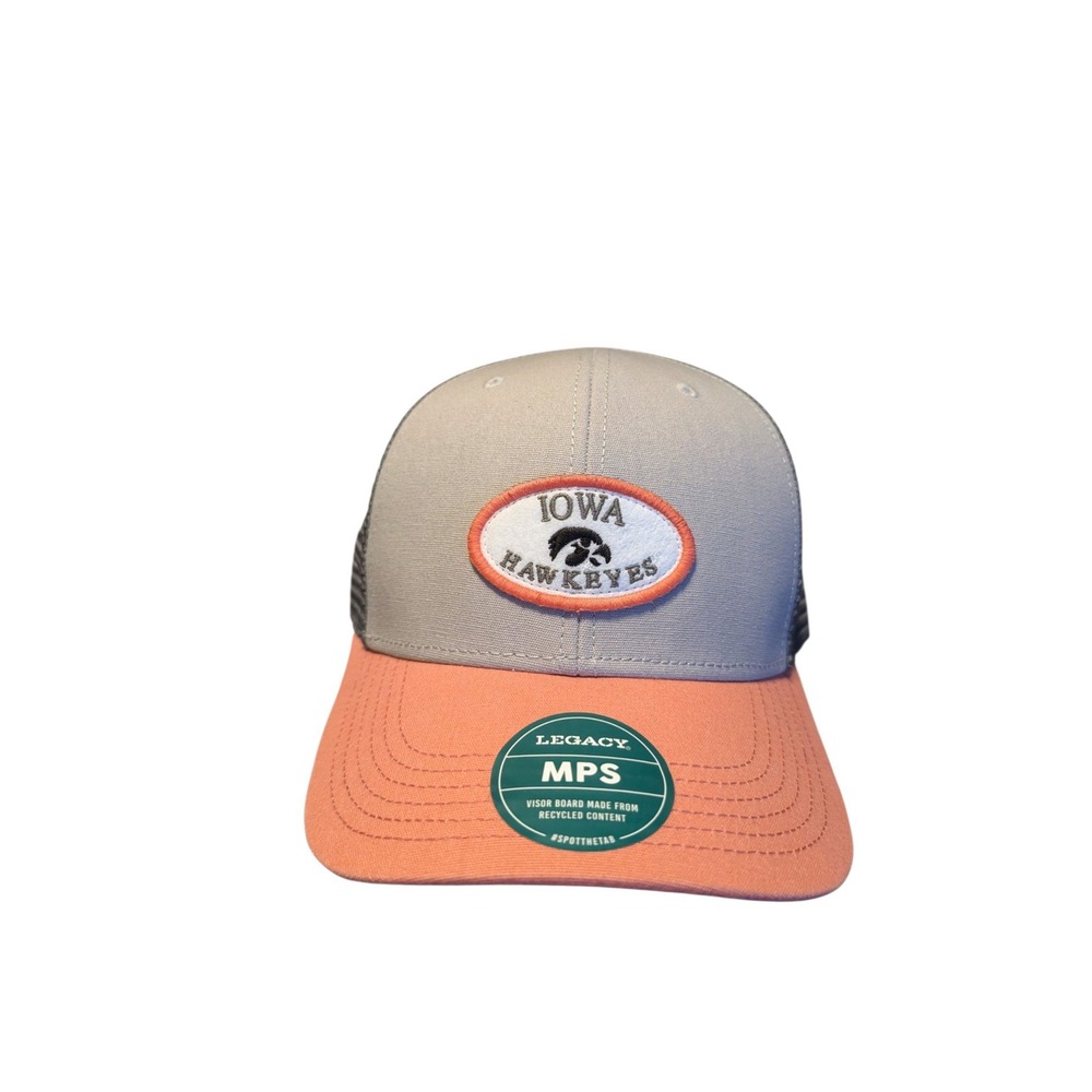 Legacy Iowa Hawkeyes Mid-Pro Snapback Trucker Hat Grey Salmon Pink